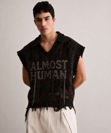 Broken Frequency Knit Rugged Pullover