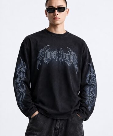 Acid Wash Full Embroidery Tshirt 002