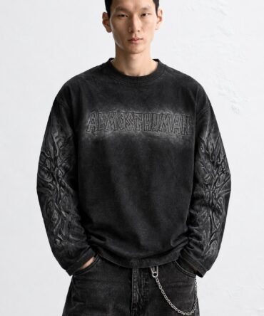 Acid Wash Full Embroidery Tshirt 001