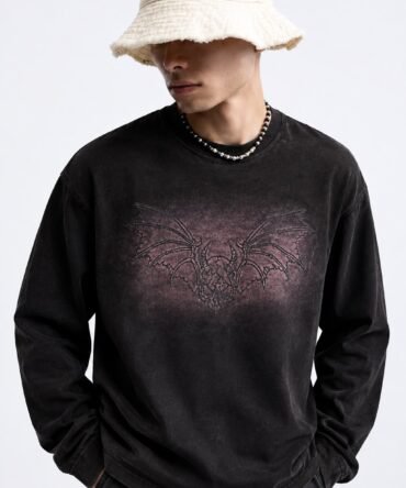 Acid Wash Full Embroidery Tshirt 003